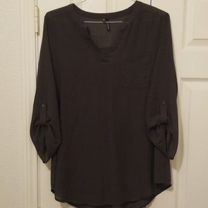 Maurices dark grey 3/4 length sleeve blouse